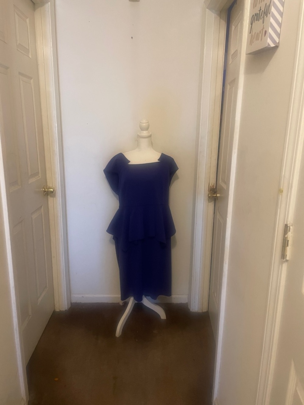 Lane Bryant Cobalt Blue Dress with Peplum Detail